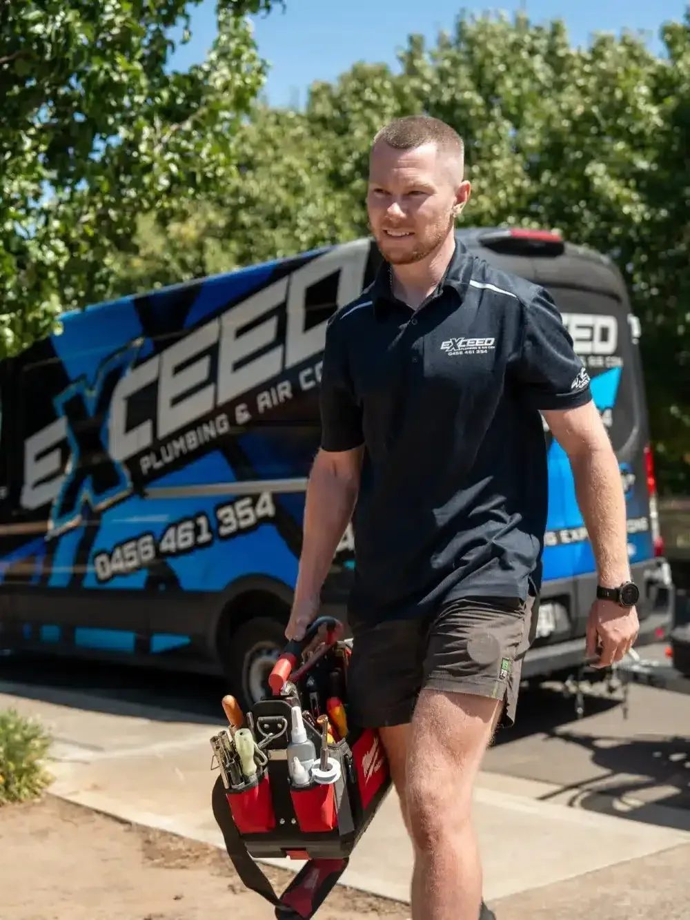 Local plumber arriving at a Salisbury Heights home
